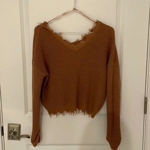 Moon & Madison cropped pink sweater